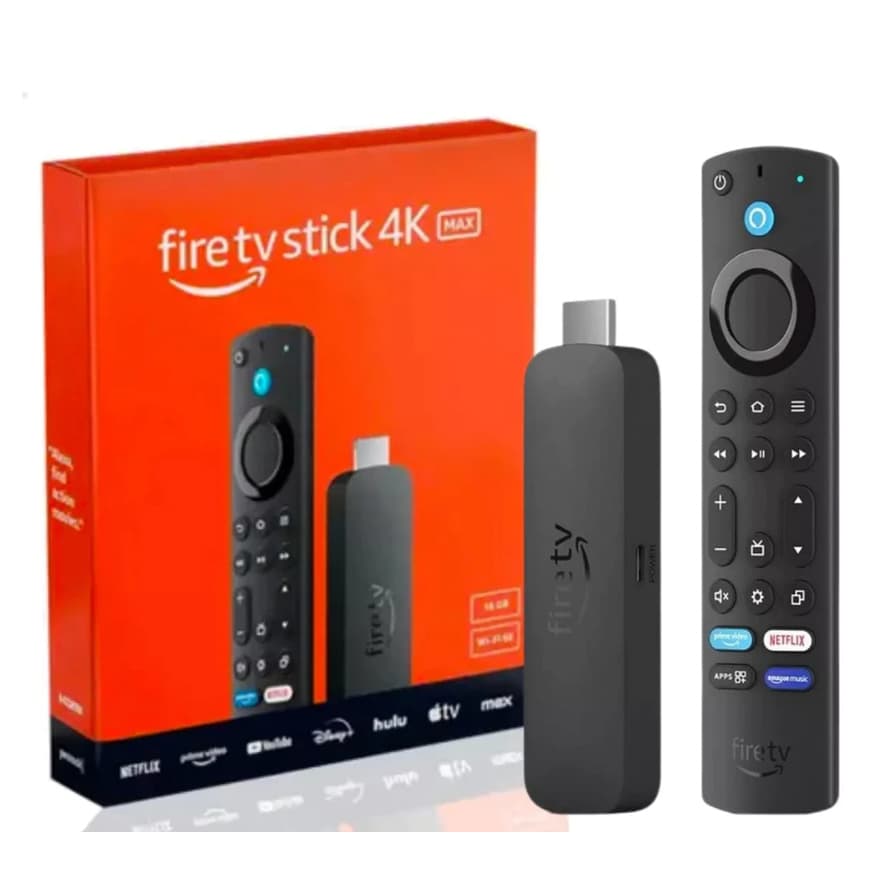 Amazon Fire TV Stick 4K Max (modelo mais novo) 2ª Geração - 16GB Quad-core 2.0GHz suporte Wi-Fi 6E Dolby Vision/Atmos