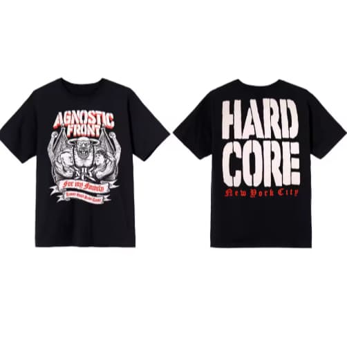 Camiseta Camisa Blusa Algodão Unissex Agnostic Front United and Strong Peripheral Pattern Printing Summer