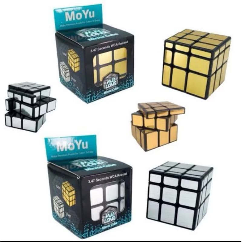 cubo magico MoYu 3x3 Mirror block Espello Dourado Prata Profissional