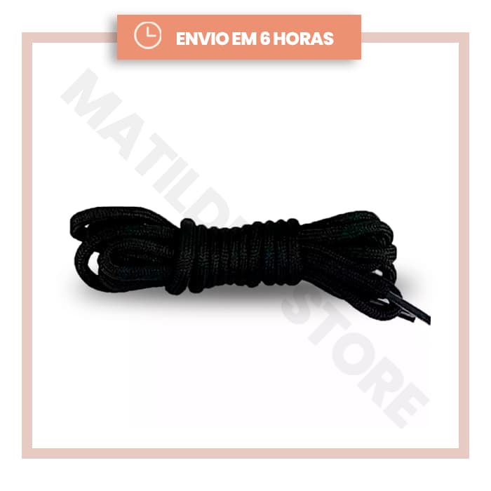 Cadarço Grosso Redondo 130cm Preto ou Branco 100cm – 1 Par p/ Bota Coturno Tênis Skate