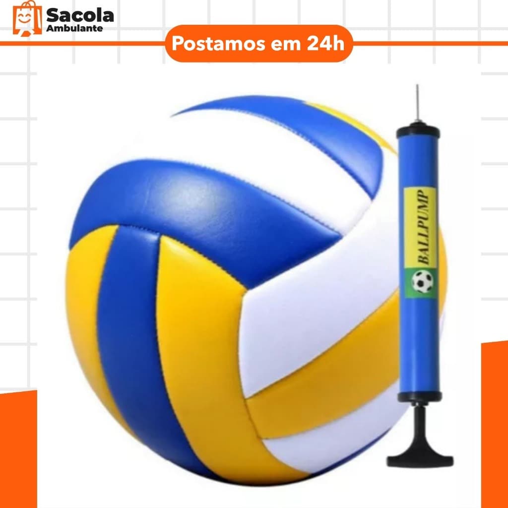 Bola de Volei tamanho oficial + bomba de brinde para encher bola de qualidade costurada promoção.