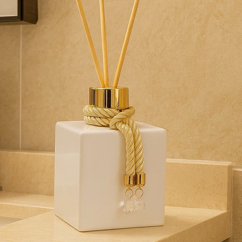 Difusor de Varetas Aromatizador de Ambiente Para Decoração Vidro Cubo 250ml