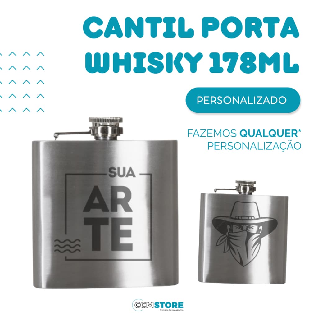 Cantil Porta Whisky 6oz Personalizado