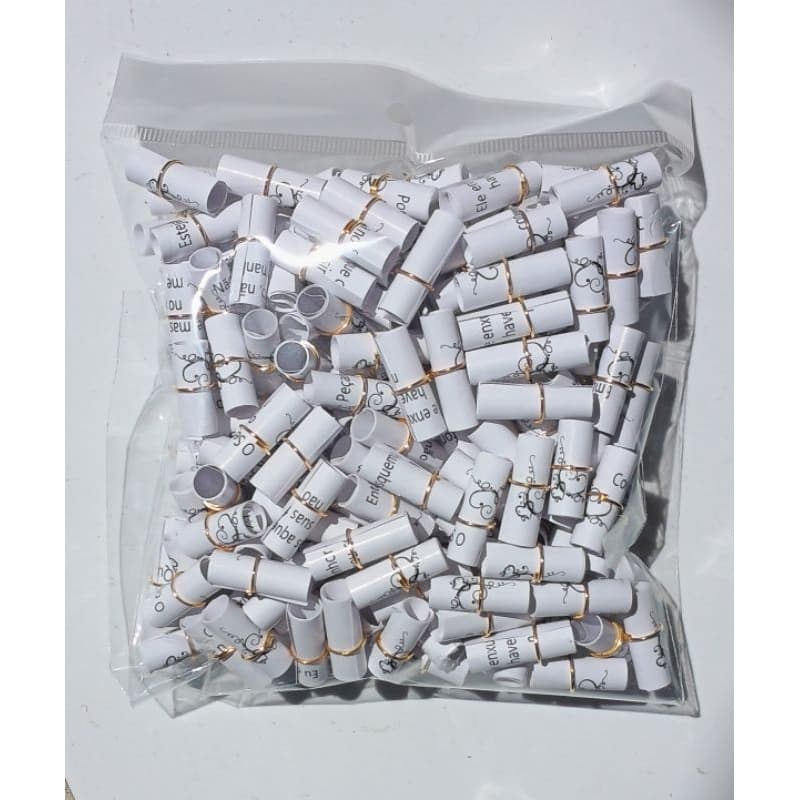 200 Versículos Bíblicos Enroladinhos Branco Lembrancinhas para Casamento e Eventos