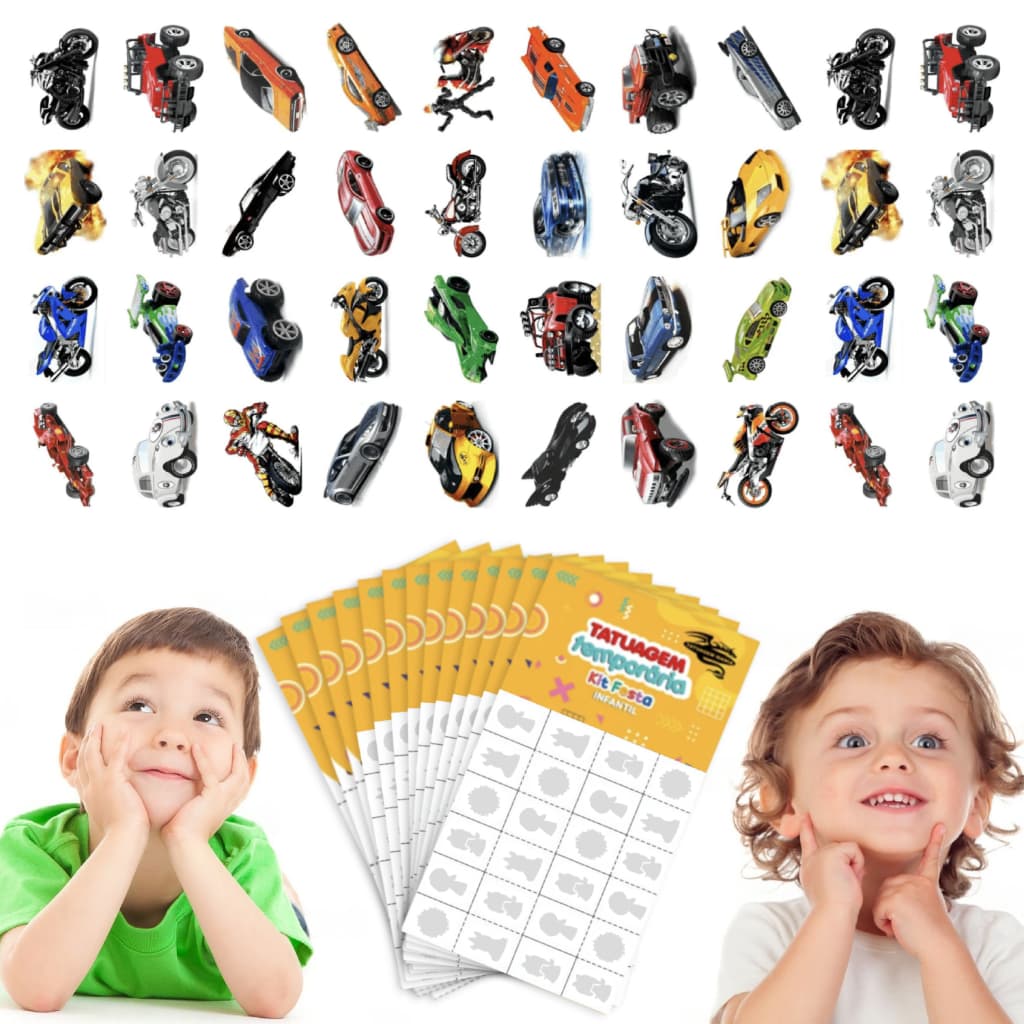 32/160/256 Tatuagem Infantil Temporária Menino Carros Hot Wheels Criança Aniversário Lembrancinha