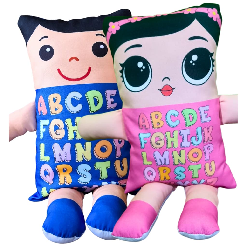 Naninha Travesseirinho Menino e Menina Alfabeto Antialérgico Macio Para Dormir
