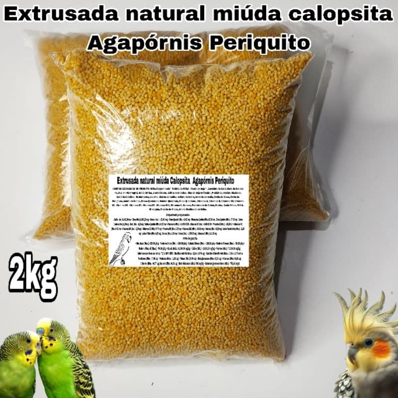 Extrusada natural MIÚDA calopsita - Agapórnis e Periquito 2Kg