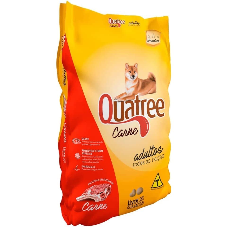Ração Quatree Cães Adultos Todas as Raças sabor Carne 15 Kg