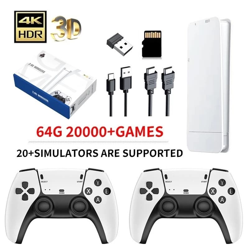 2025 NOVO Vídeo Game Stick M15 Pro 4k 64gb Hdmi Com 2 Controles Se Fio +20mil Jogos