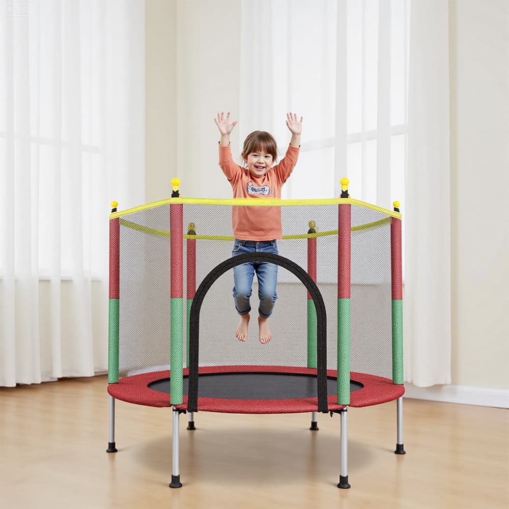 Trampolim Cama Elástica Capacidade de 120kg Rede de Proteção PE Reforçada  36 Molas Tambor  Diversão  Toda a Família