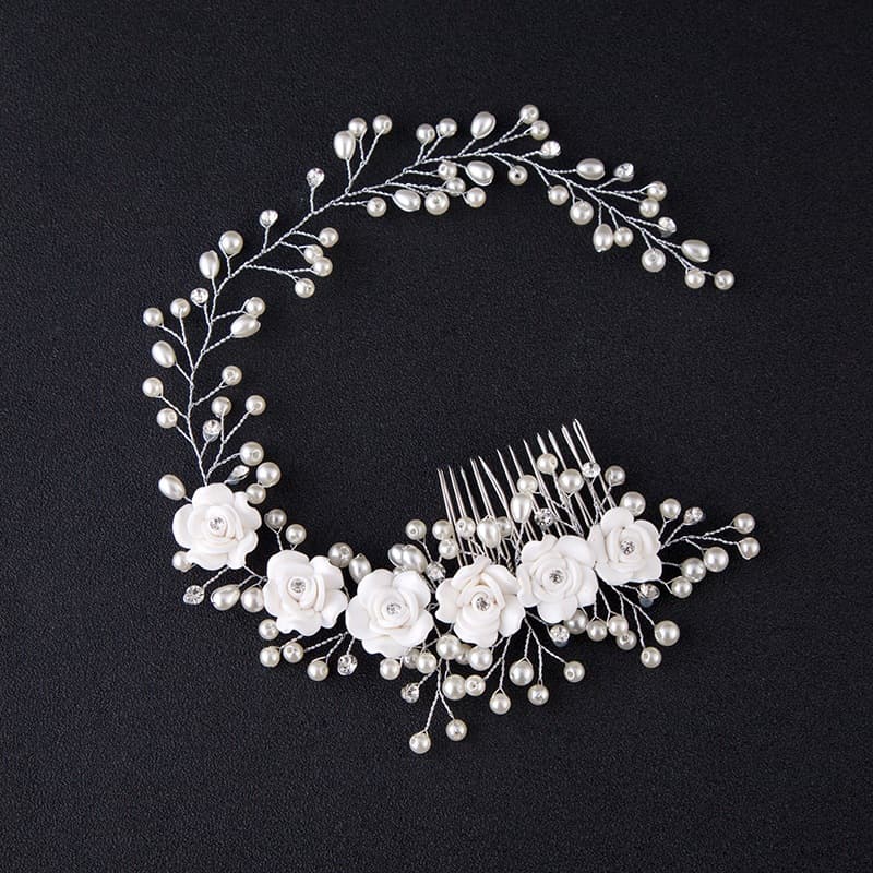 Tiara de pérolas artesanais estilo coreano para casamento, acessórios para estúdio de maquiagem, tiara para casamento