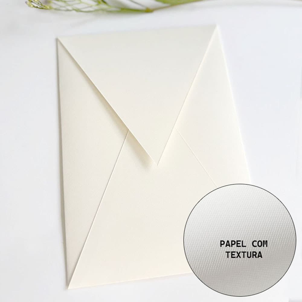 ENVELOPE PARA CONVITE DE CASAMENTO BICO VERTICAL 15x21 cm PAPEL MARKATTO CONCETTO 250G