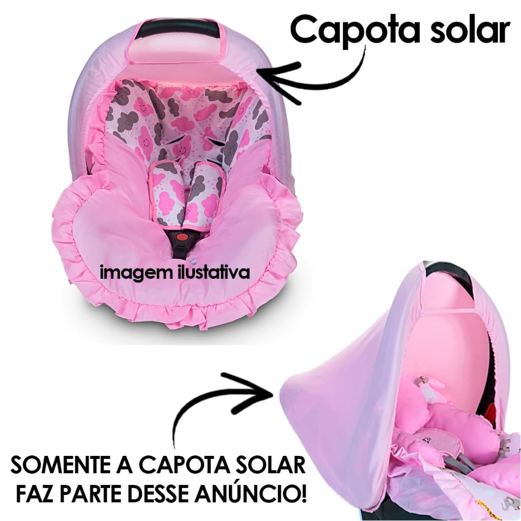 Capa Protetora Solar de Bebê Conforto Protege o Bebe Raios Solares UV Azul e Rosa Menina e Menino