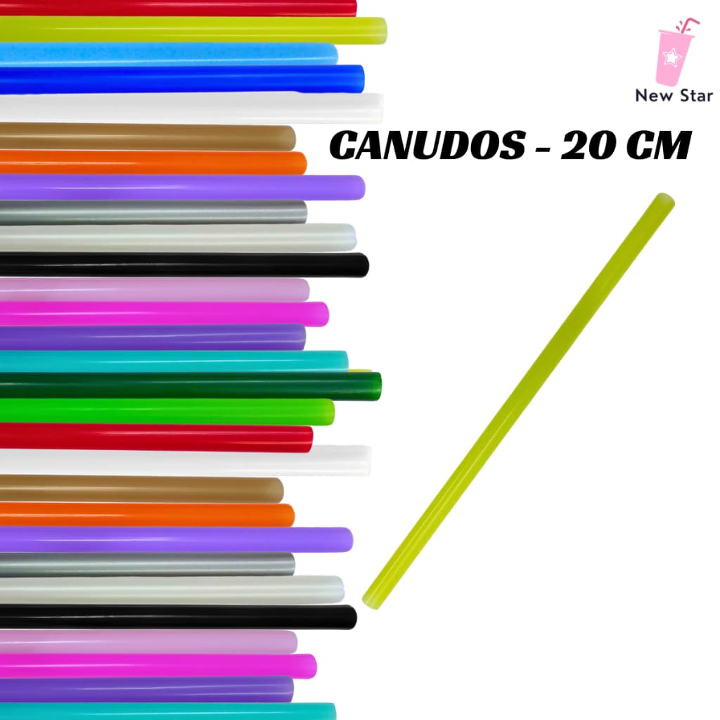 Kit 50 Canudos Reutilizáveis para Copo Twister, Long e Mais