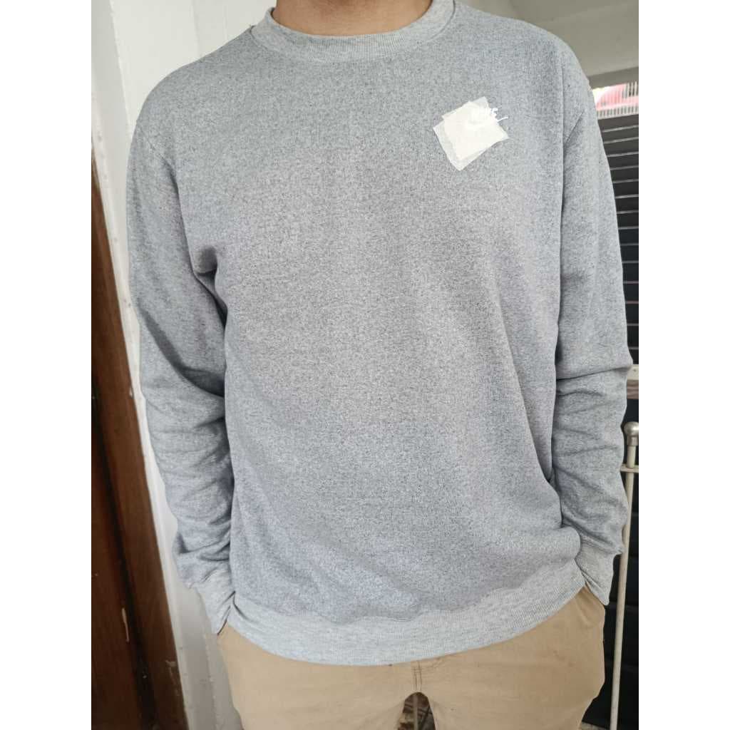 Moletom Masculino Gola Careca Blusa De Frio Algodão Casaco Confortável Preto e Cinza