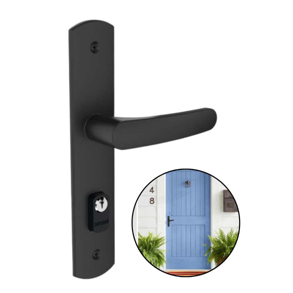 Fechadura de Porta Residencial Sala Cozinha Quarto e Banheiro Soprano Anticorrosão Preta Ipanema