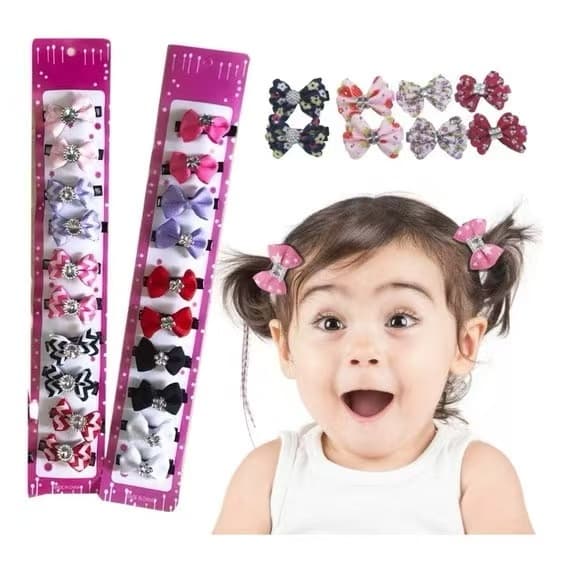 30/50 Presilhas Lacinho e Pedrinha Bico de Pato Laço Premium (C146)