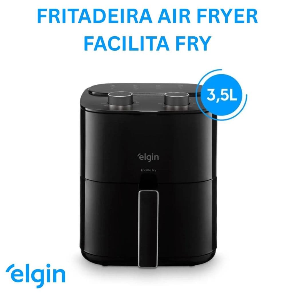 Elgin Air Fryer 3,5L Fritadeira Elétrica Facilita Fry Grelha Removível 110/220V Envio Imediato