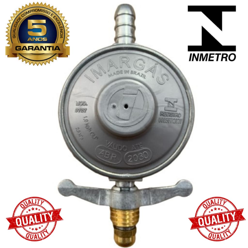 Registro Regulador Gás de Cozinha para Botijão Domestico Fogão Cooktop Forno