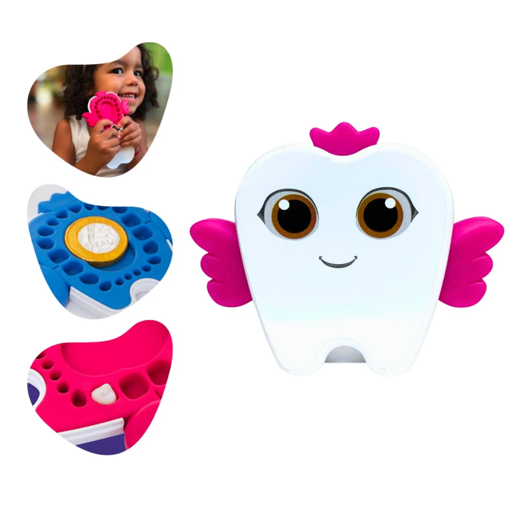 Porta dente de Leite Infantil com Porta Moedas e Aplicativo