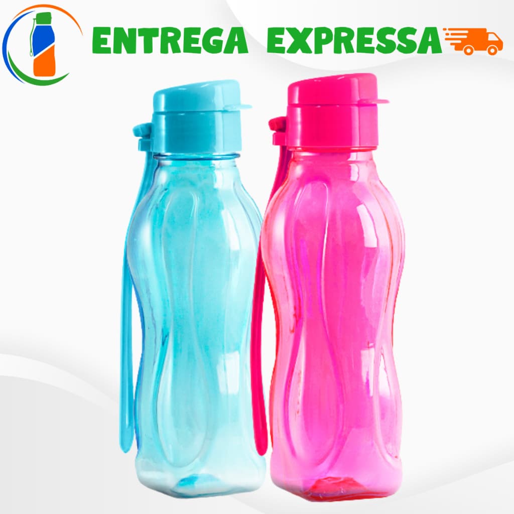 Kit 2 garrafas squeeze 350ml Desing ergonômico e leve - Envio Imediato