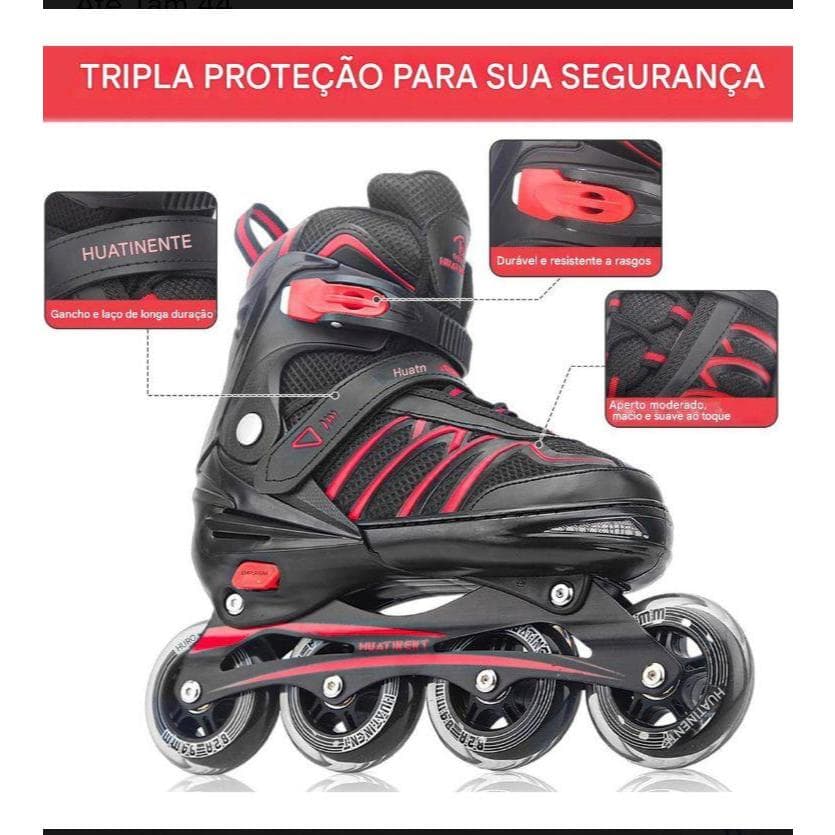Patins Inline Adulto / Infantil Abec7 Semi Pró Tam 33 até 43