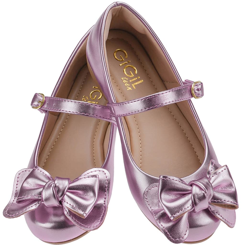 Sapatilha Infantil Feminina Vermelha Sapato Leve Boneca Salomé Menina Laço Confortável Moda Blogueira