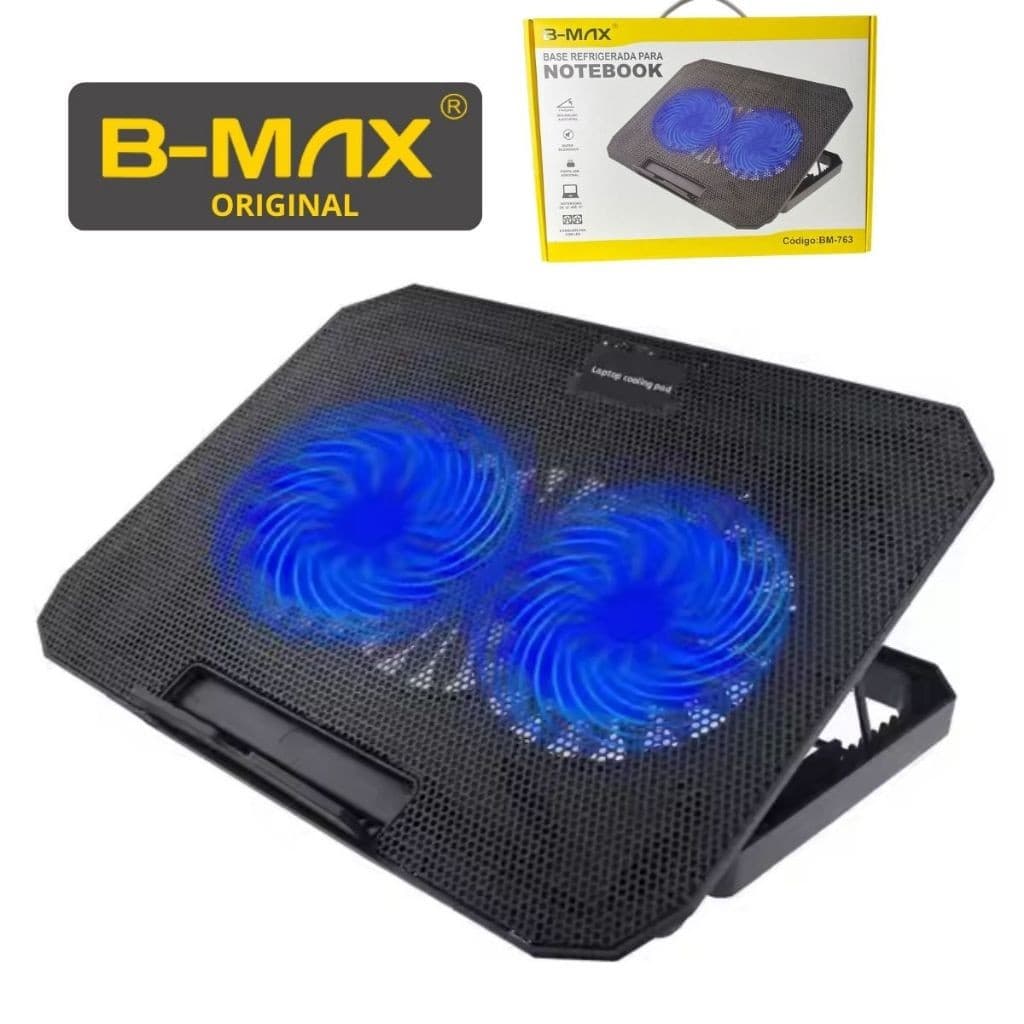 Suporte Para Notebook Com Cooler Base Refrigerada Led Azul