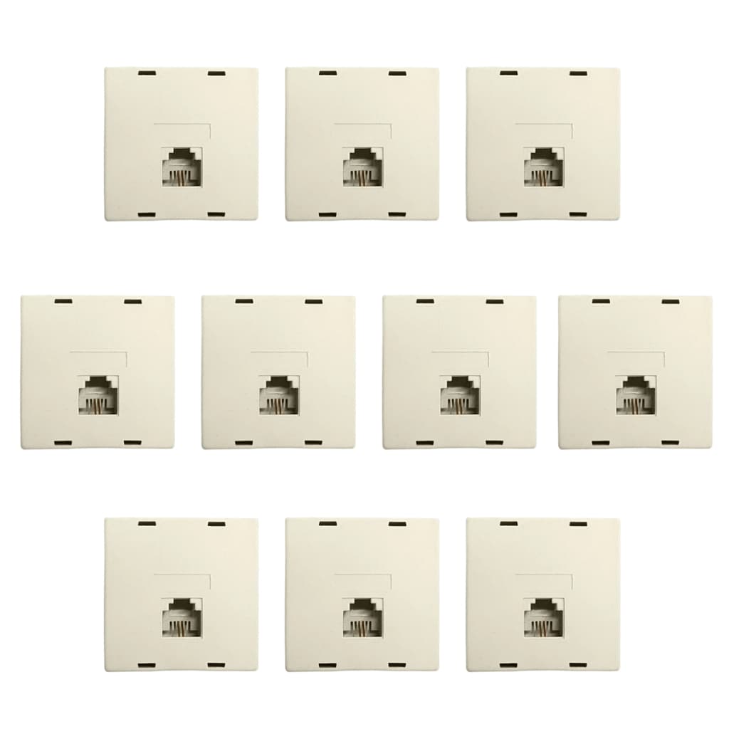 10x Pino Adaptador RJ-11 Fêmea Telefone Bege Aplam – 017T