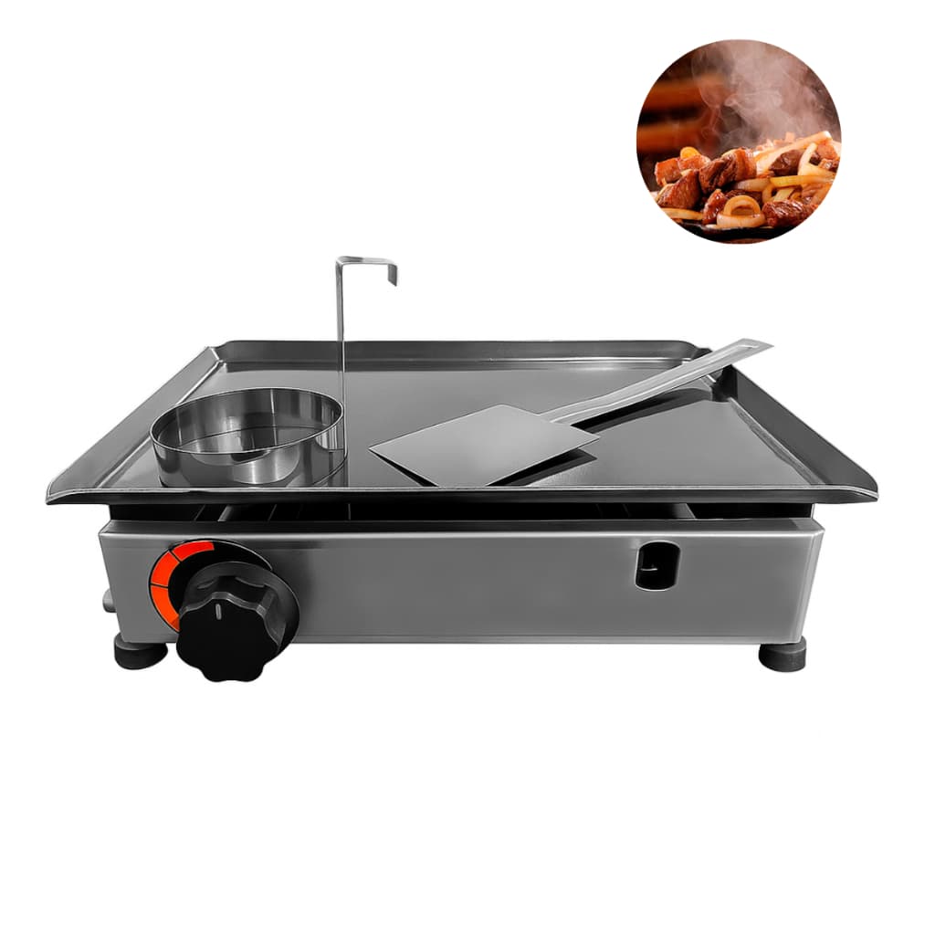 Chapa De Lanche Hot-dog Hambúrguer 35x24 Á Gás Pratica Com Kit Anel de Ovo e Espatula