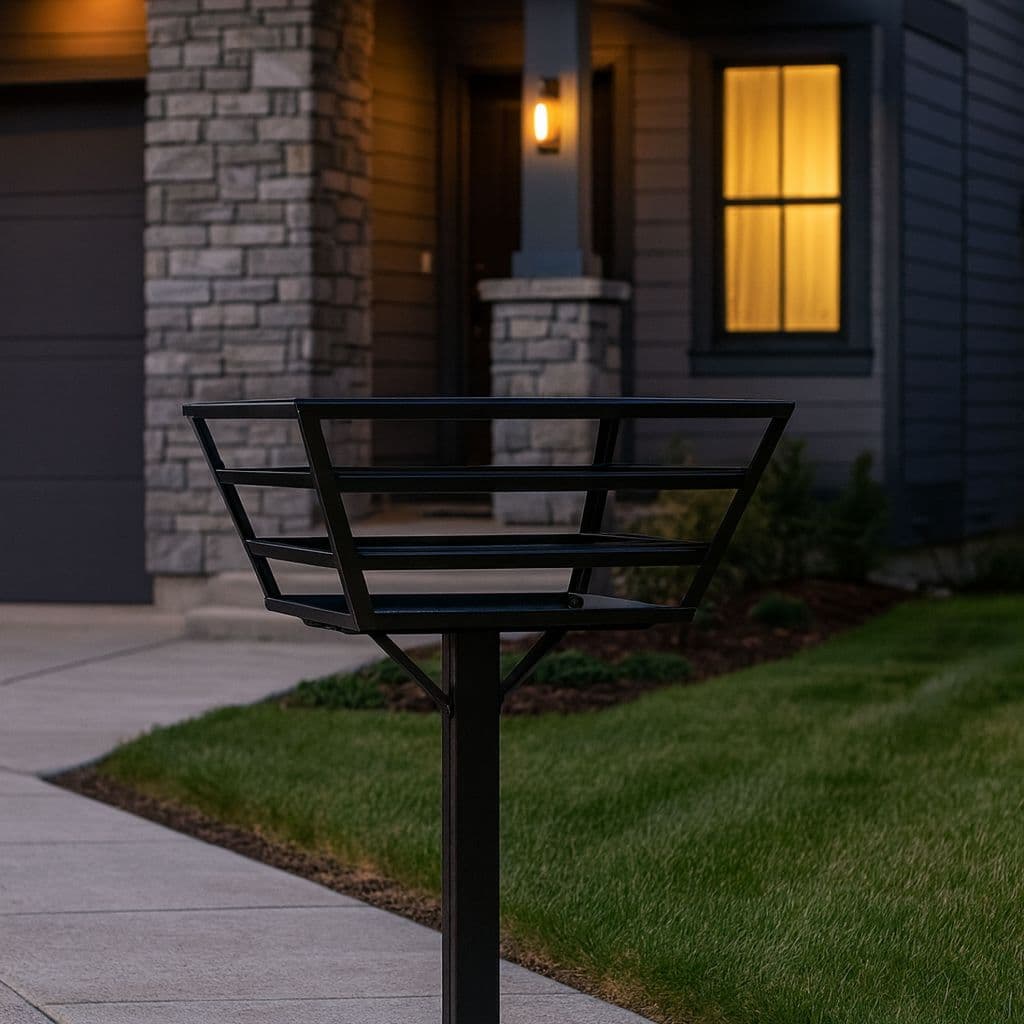 Lixeira De Rua Reforçada Aço Pintura Resistente Não Enferruja Calçada