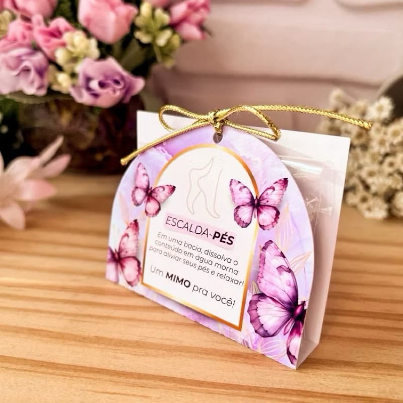 kit 24cards para escalda pés ,mimo ,lembrancinha personalizada de luxo ( NÃO ACOMPANHA ESCALDA PÉS E NEM FITA)