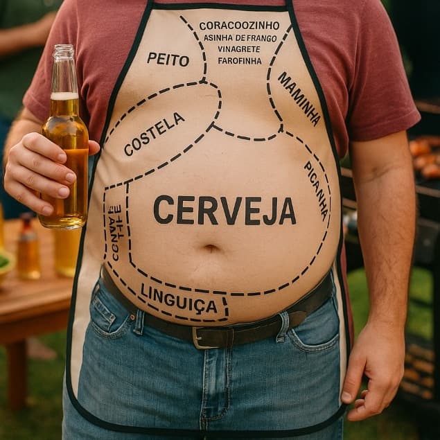 Avental Estampado Divertido e Engraçado Churrasco Amigo Secreto Festa
