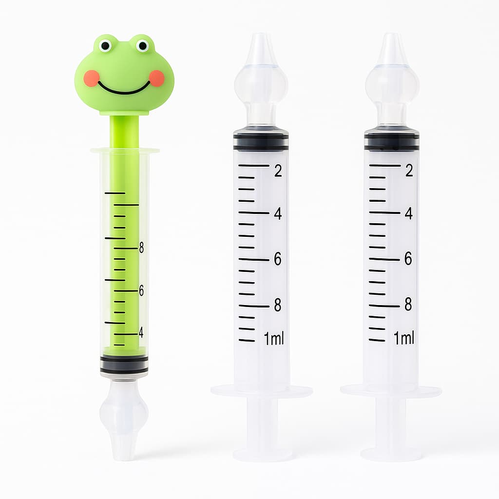 Kit Seringa Lavador Limpador Nasal Macio Ponta Flexível Seringa Sapinho Silicone Catarro Sinusite