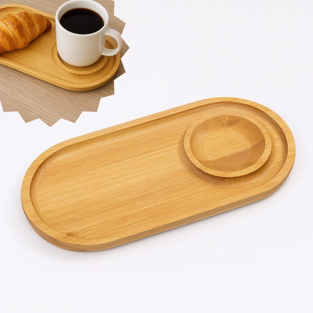 Kit 1, 2 ou 4 Descanso p/ Xícara de Bambu, Porta Copo, Base de madeira, Bandeja Suporte de Canecas