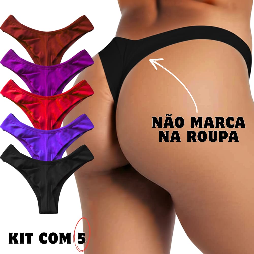 Kit 5 Calcinhas Fio Duplo Levanta Bumbum NÃO MARCA