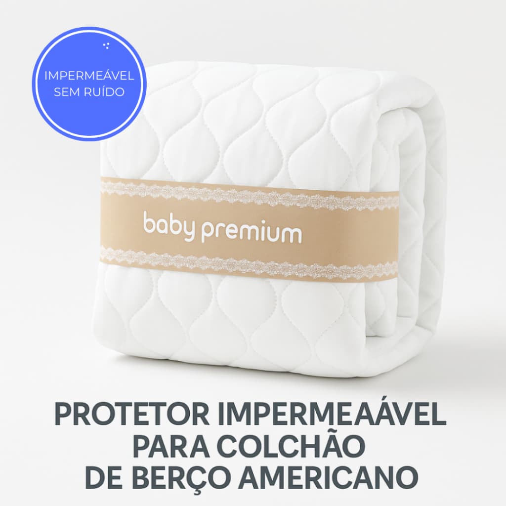 Protetor de Colchão Berço Americano Impermeável Sem Ruído Capa Protetora