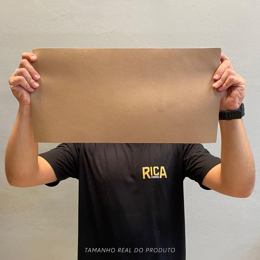 Painel de Couro Legítimo Tipo Madri - 25x50cm Retalho – Placa Textura Leve - Cor: Rosado