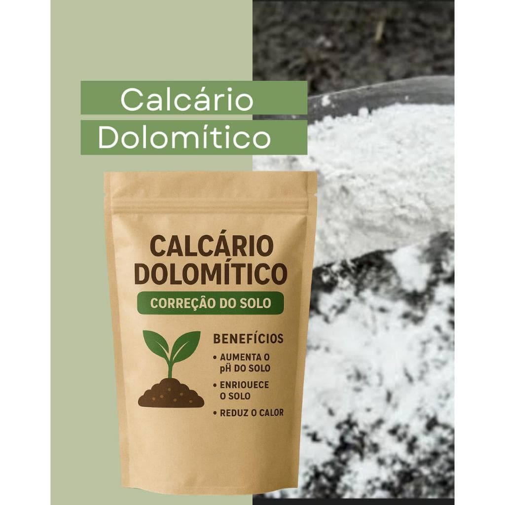 Calcário Dolomítico Agricola ate 5kg Cálcio e Magnésio para Correção de Solo Adubo Fertilizante Agrícola