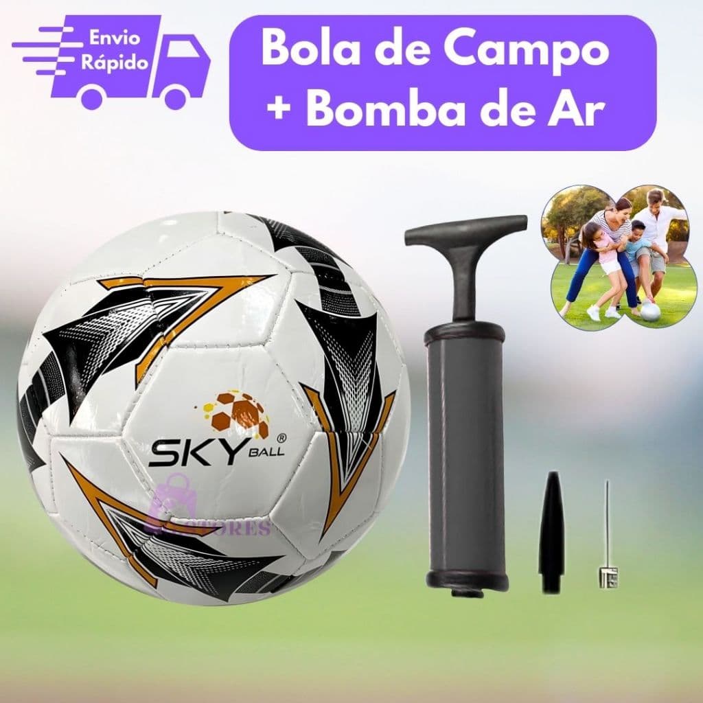 Bola De Campo + Bomba De Ar Futebol