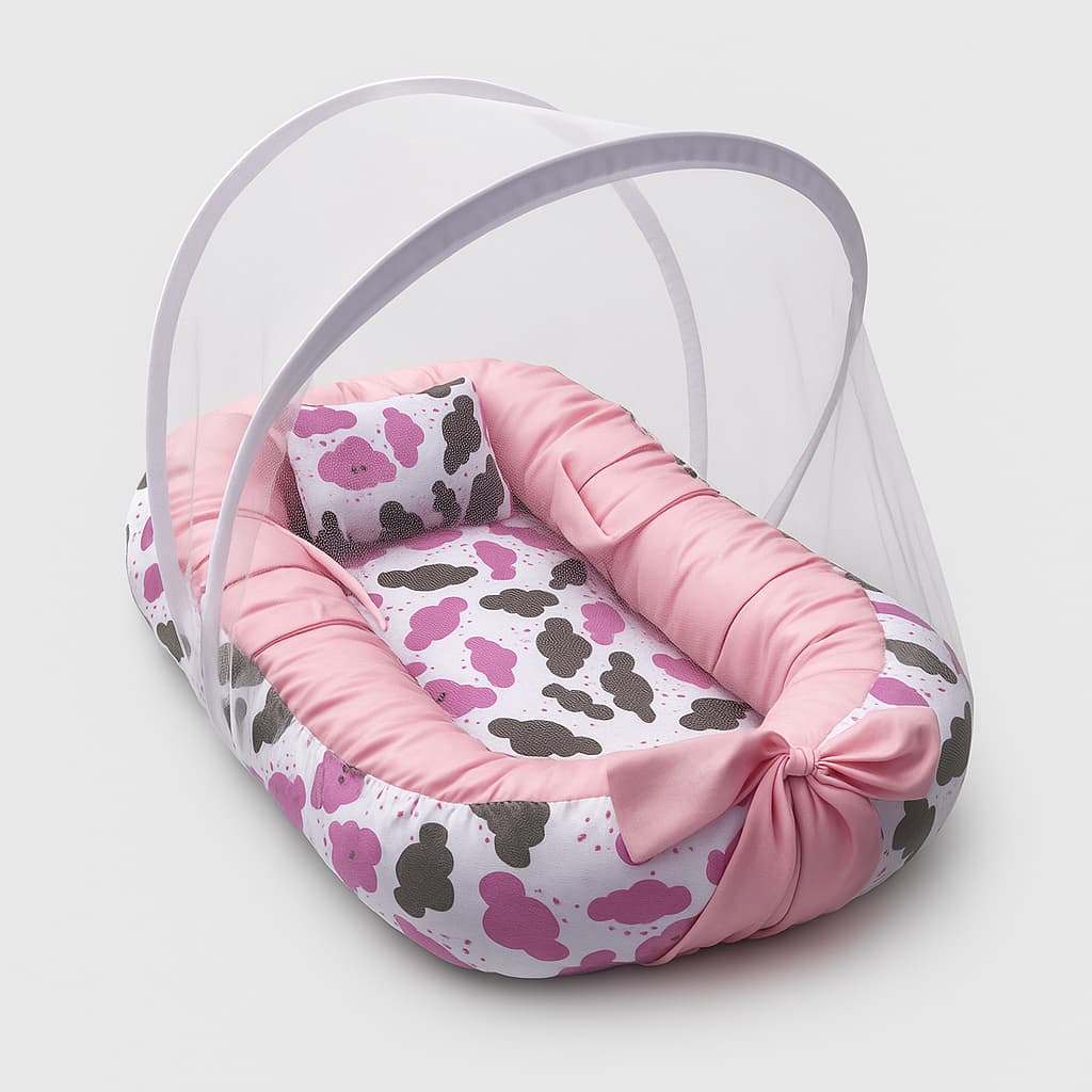 Ninho Redutor de Berço com Mosquiteiro Removível e Travesseiro