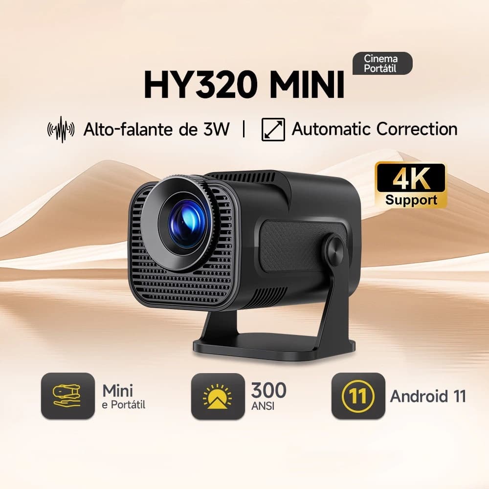 Atualizado Projetor Smart HY320 HY300 Android Full HD 1920x1080 Bluetooth Wi-fi