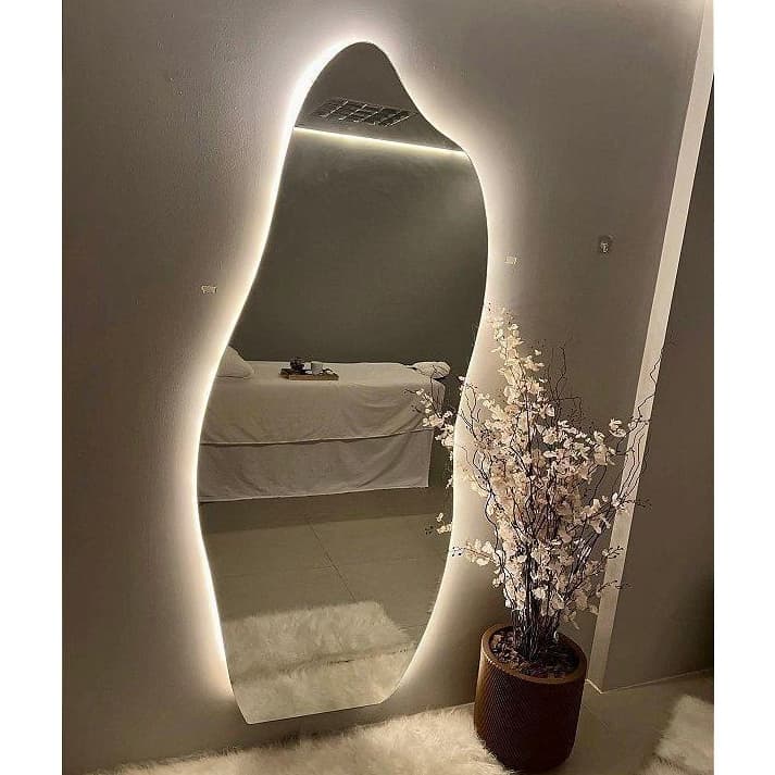 Espelhos Varios Modelos Oval Redondo Orgânico de Vidro Lapidado Para Banheiro Sala Quarto