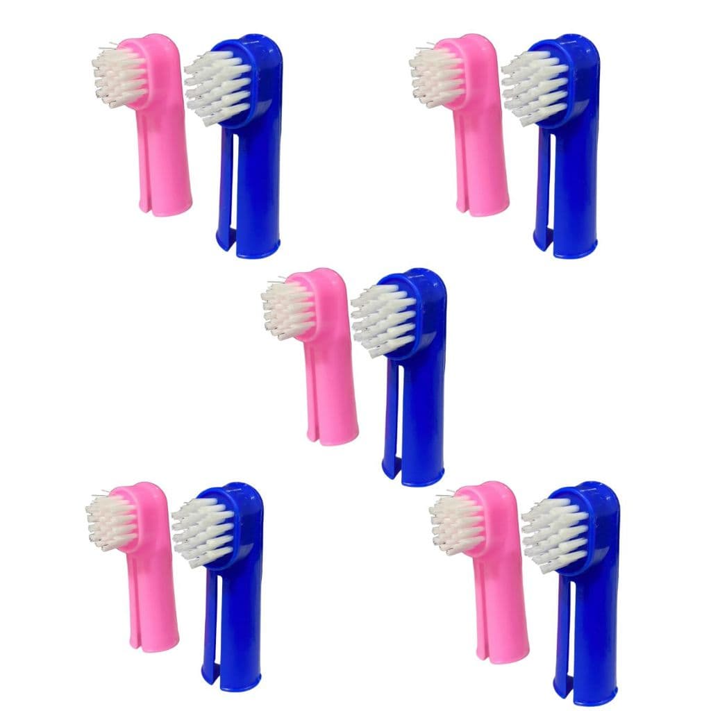 Kit 10 Escova Plastica Dental Dedeira P/ Caes Atacado Pet Sortida