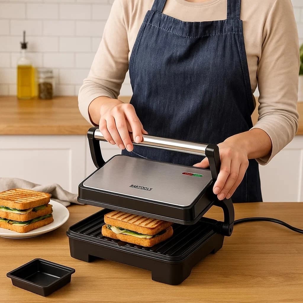 Sanduicheira Elétrica Grill Grelha Antiaderente Preparo Lanches Chapa Chapa Derrete Queijo Torra