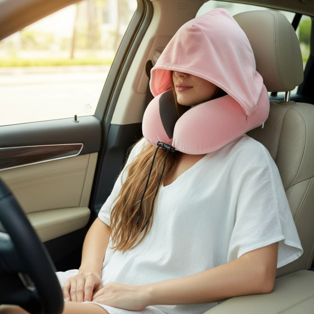 Travesseiro de pescoço em forma de u de espuma de memória, almofada macia para encosto, travesseiro de viagem portátil,