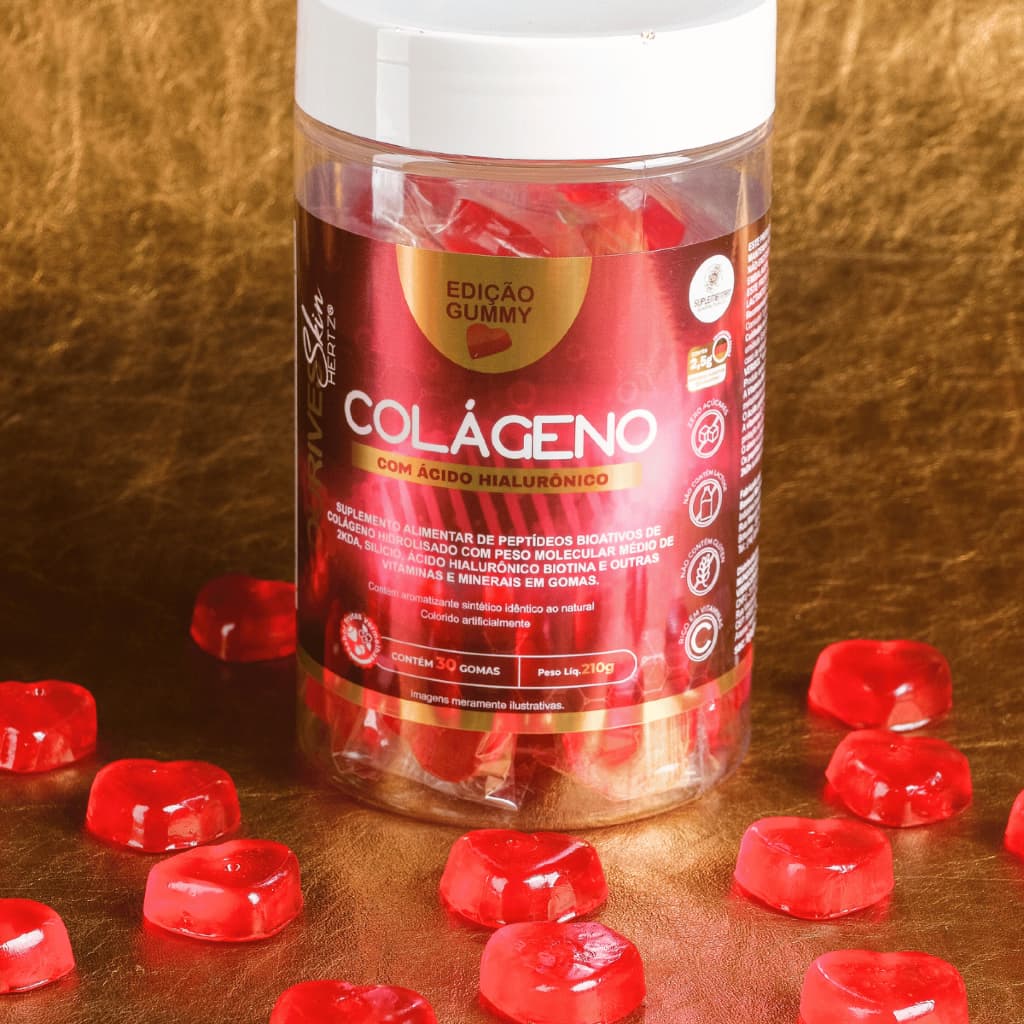 Colágeno Gummy Frutas Vermelhas Zero Açúcar e Lactose 210g Com Verisol e Vitaminas Bem Estar Beleza