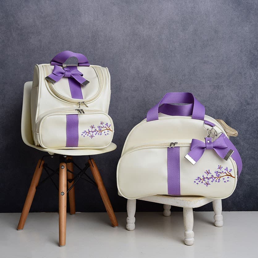 Kit 2 Peças Bolsas Maternidade Mochila 2 Em 1 Conjunto Mamãe Bebê Mala Menino Menina Unissex