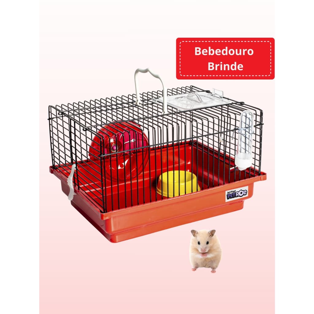 Gaiola Hamster Roedor Brasileirinha Black Compacta Multifuncional Com Rodinha Comedouro Bebedouro