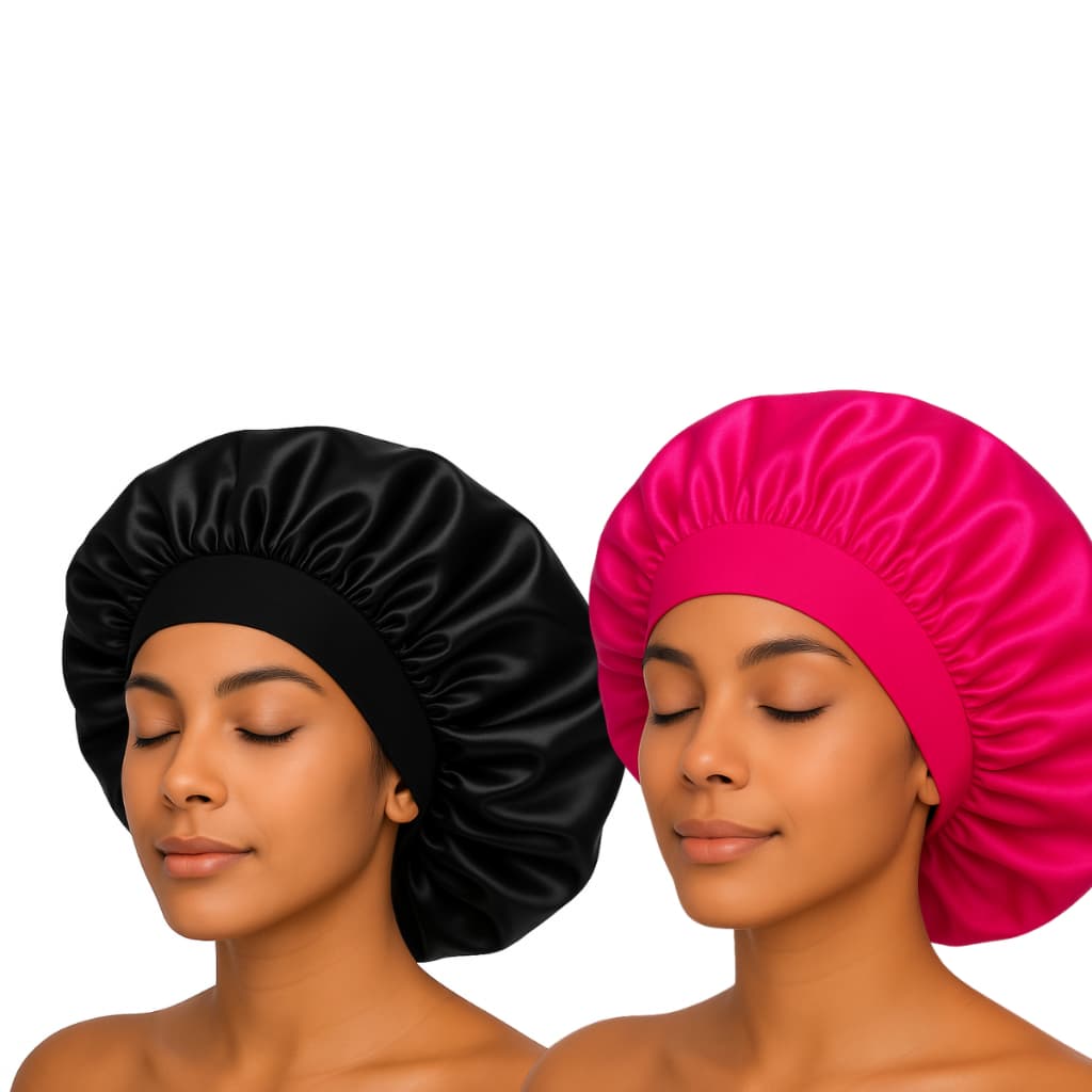 Kit 2 Touca Com Faixa Elástica de Dormir Antifrizz + srcunchies